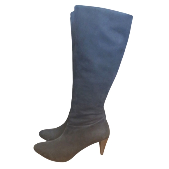 R.S.V.P. Black Suede Knee High Boots Women's Tall Pointed Toe Heeled Boots sz 8 - Picture 6 of 13